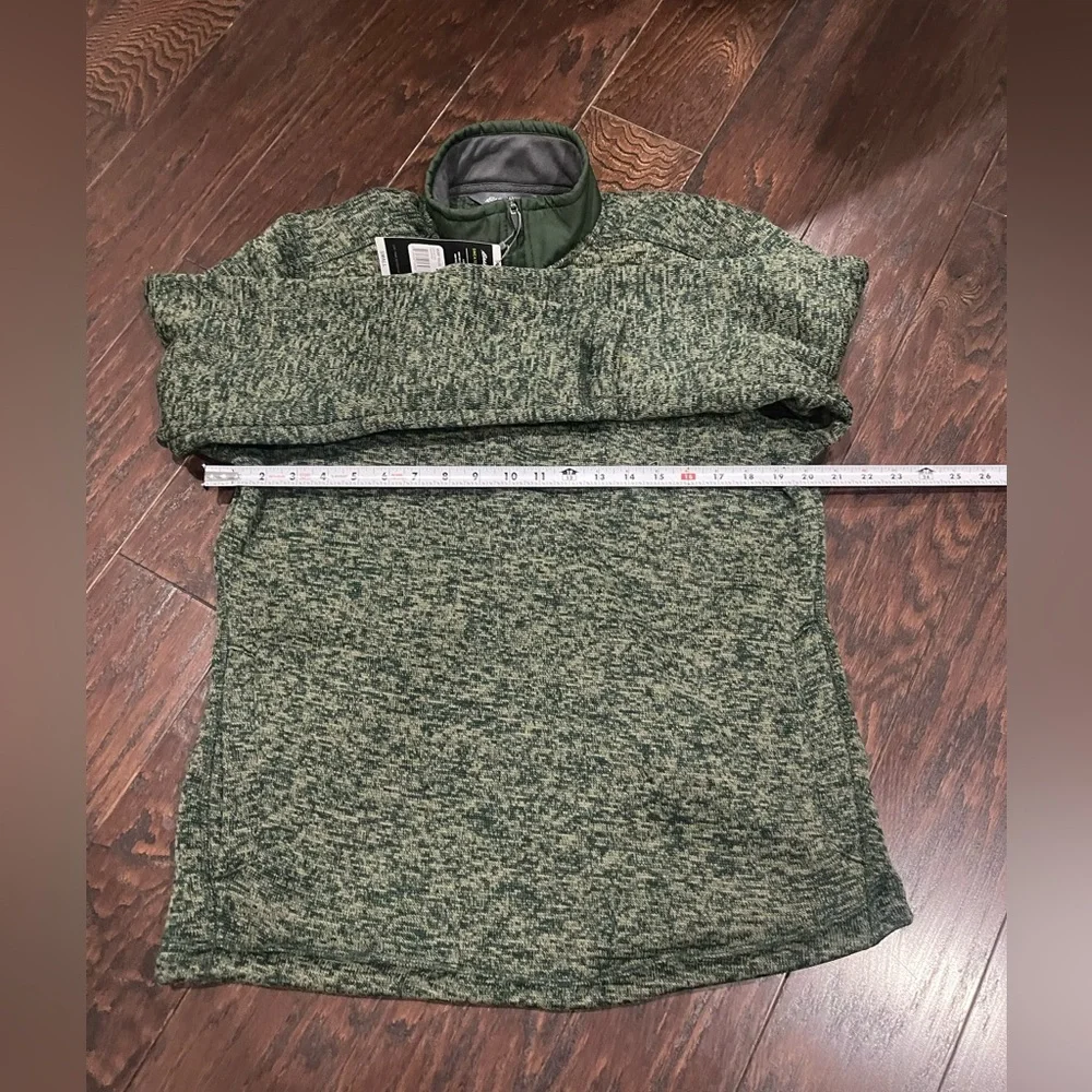 Eddie Bauer jacket Men Size Small Green Heather Fleece 1/4 zip pullover  NEW